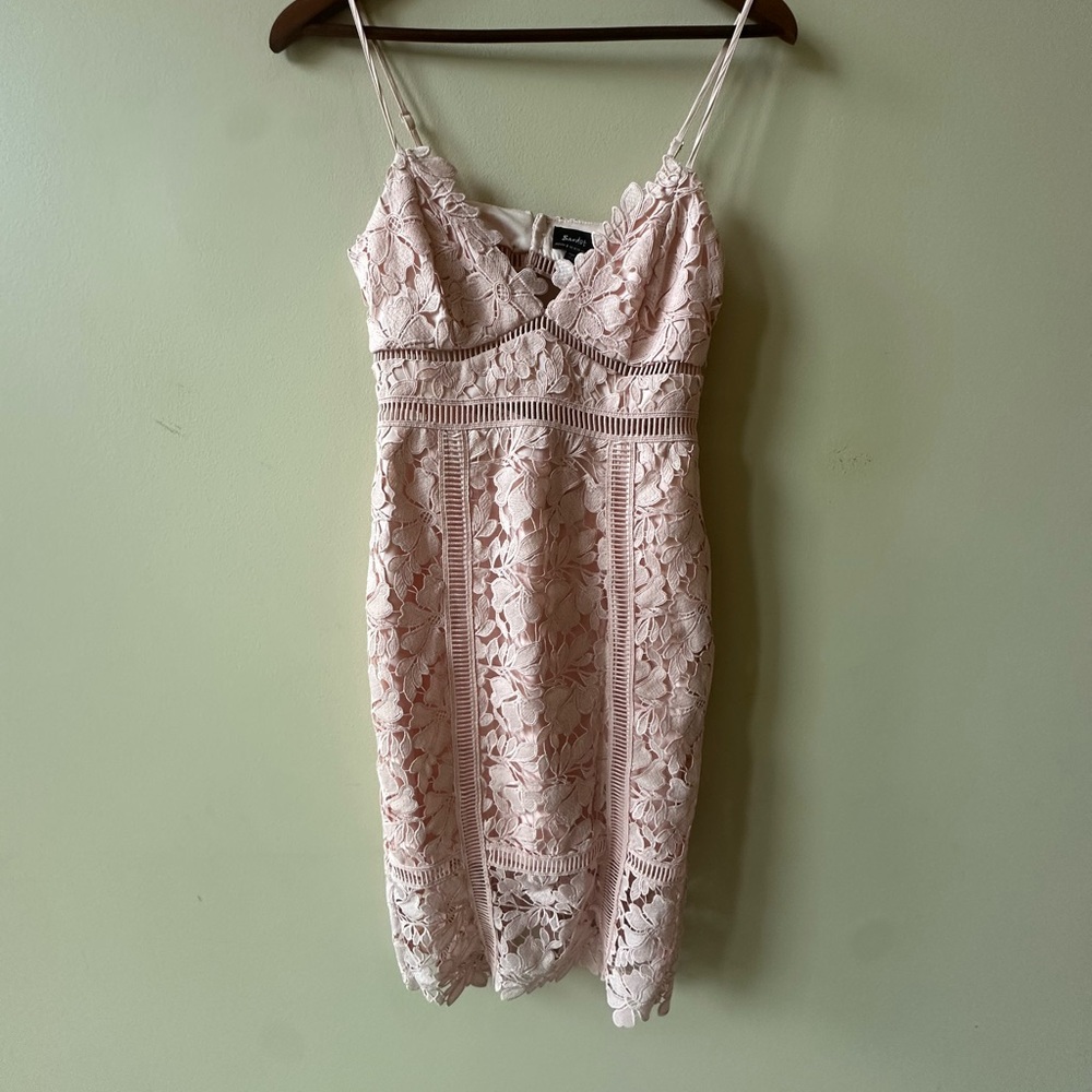 Bardot Pink Sleeveless Sheath Midi Dress
